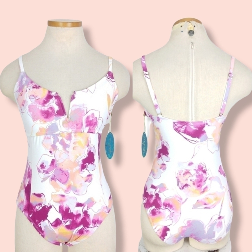 NWT One Piece Swimsuit by Mynah In Floral Print Size Small
